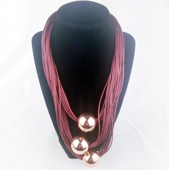 Freedom Boho Copper & Maroon Necklace EUC - Picture 3 of 8